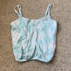 Target Light Blue and White Tie Dye Tank Top